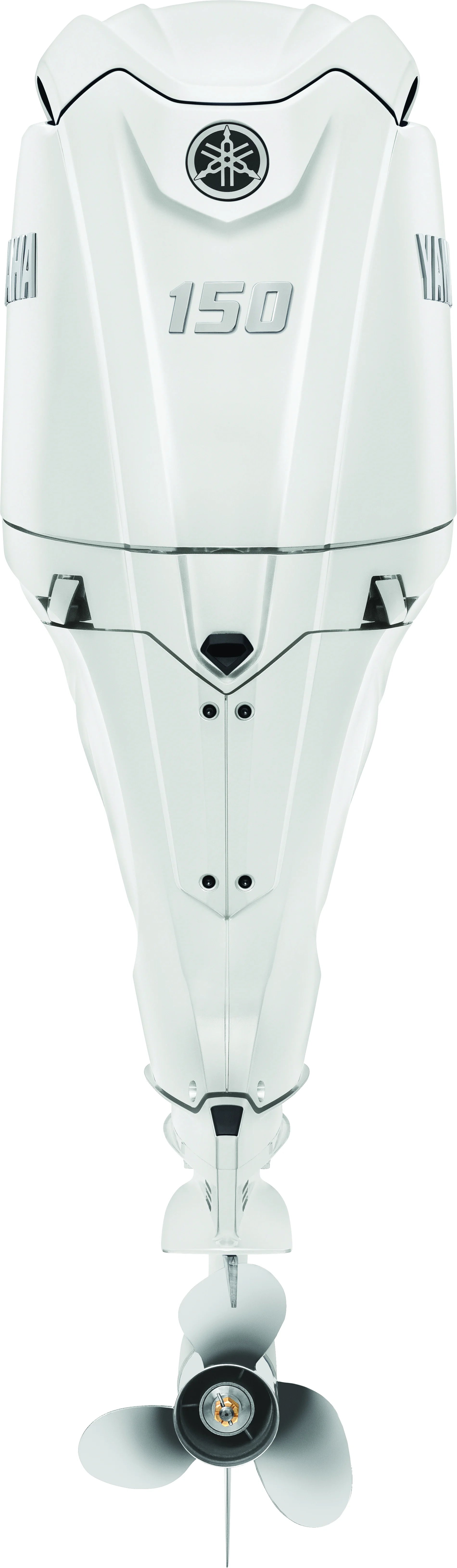 White Yamaha F150 Outboard Motor
