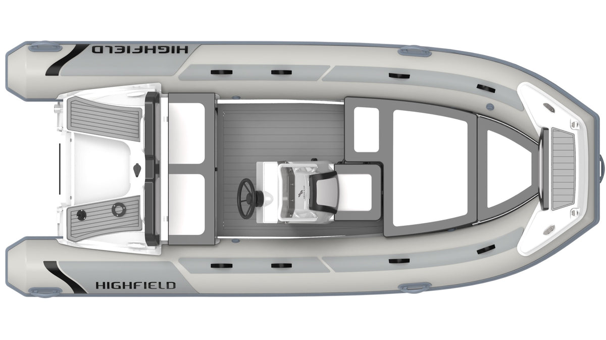Annapolis Inflatables Highfield Sport 660 inflatable RIB boat, 4.60m length, 9-person capacity, 70hp layout