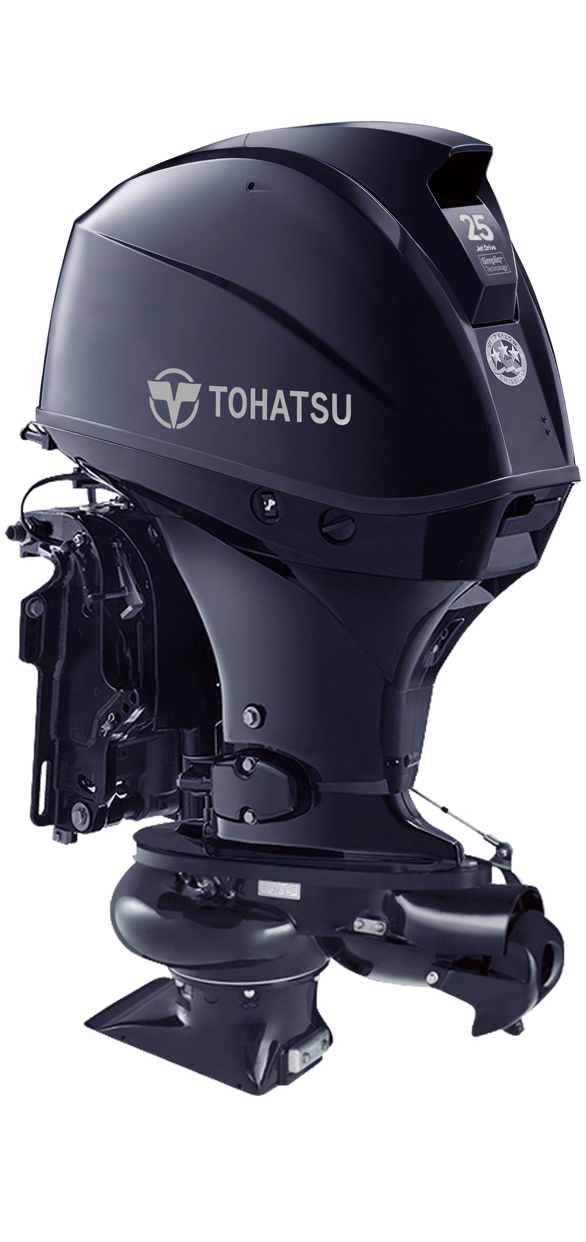 Annapolis Inflatables Tohatsu MFS25AJET jet outboard motor, 40hp engine, 3-cylinder, 866cc, 25hp jet output rating