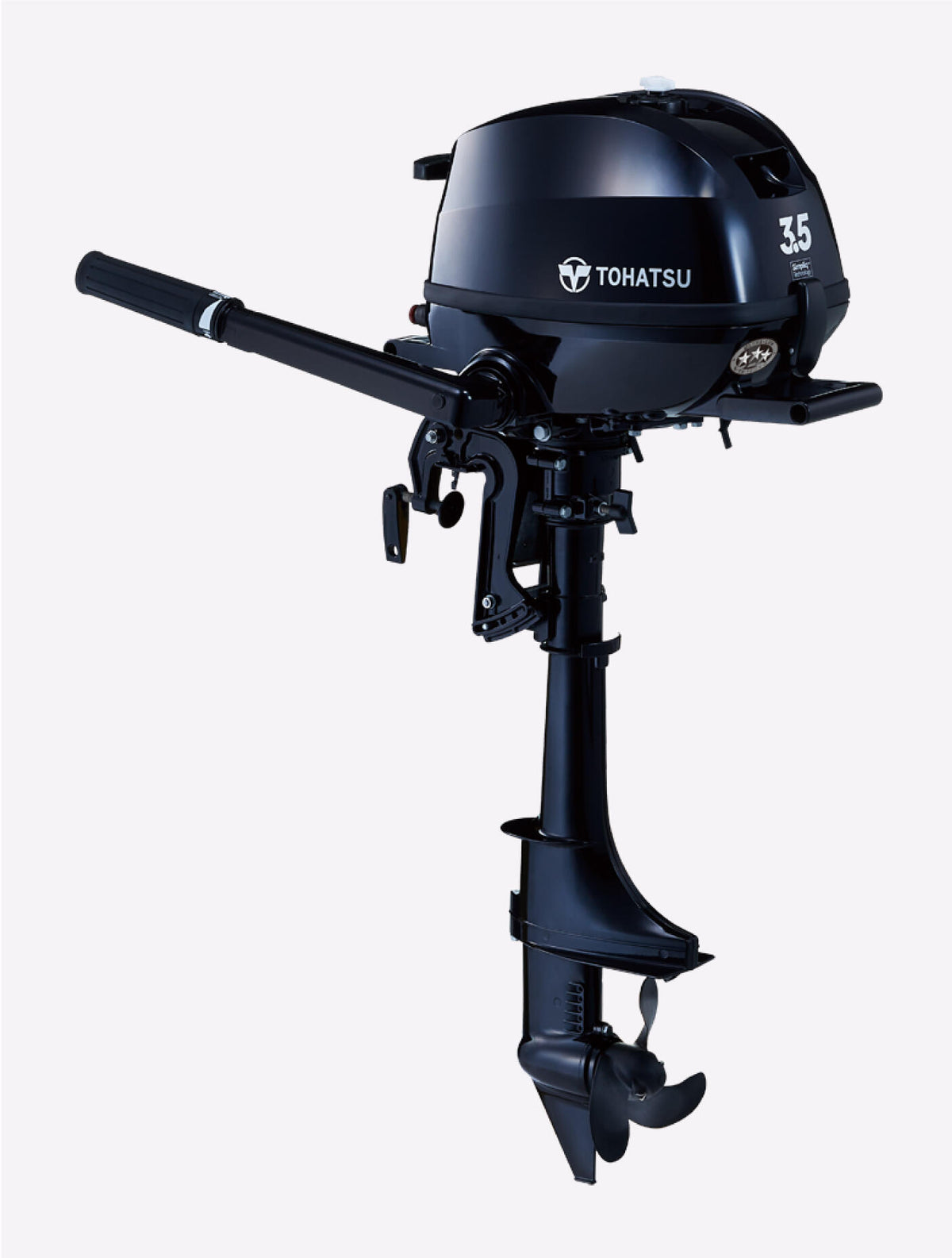 Annapolis Inflatables Tohatsu MFS3.5C portable outboard motor, 3.5hp, water cooled, lightweight, low emission