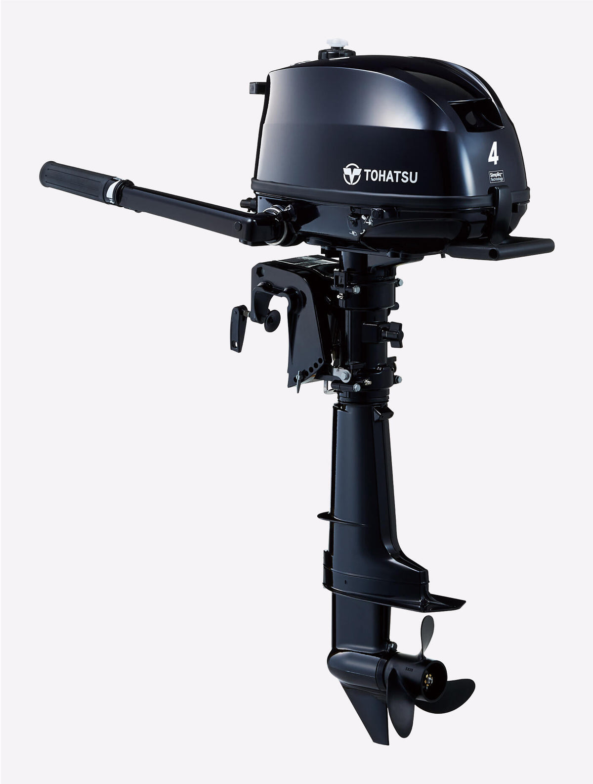 Annapolis Inflatables Tohatsu MFS4D 4-stroke portable outboard motor, 4hp, single cylinder, 123cc displacement