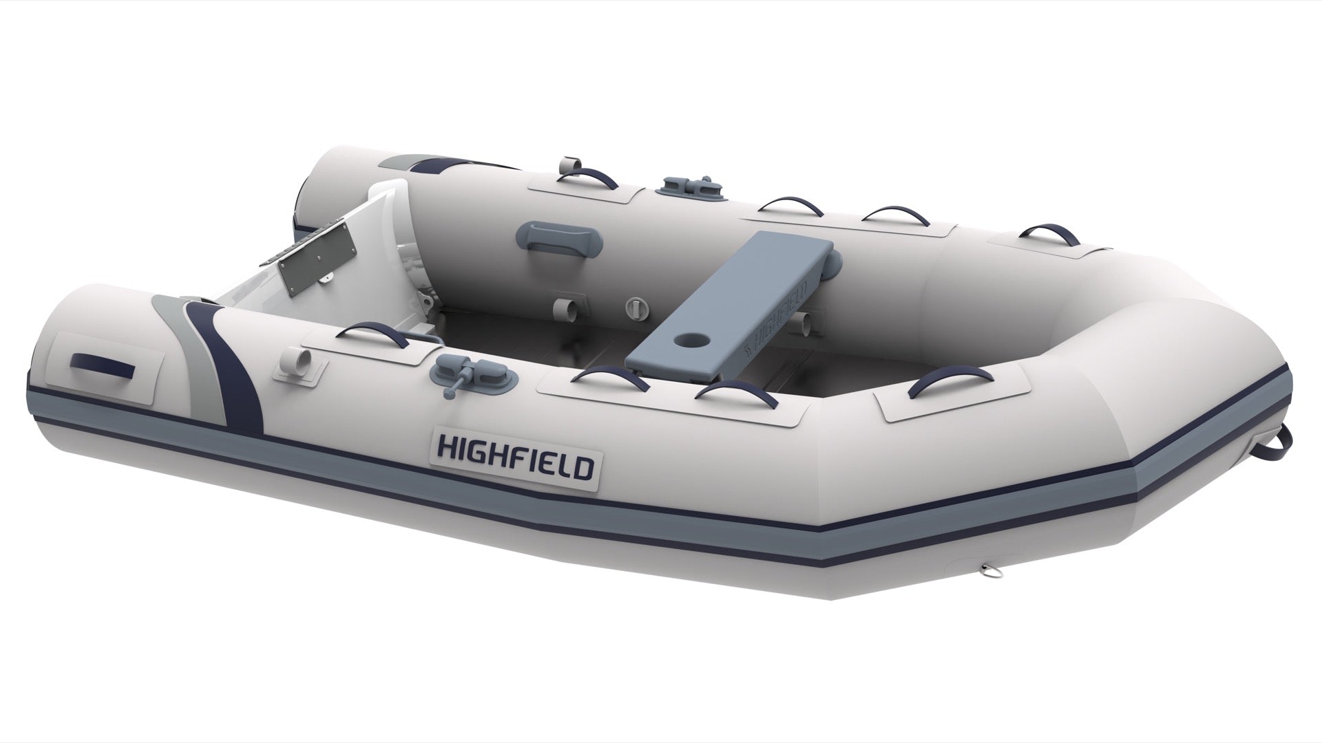 Highfield Roll Up 280 inflatable boat in grey with bench seat | Annapolis Inflatables