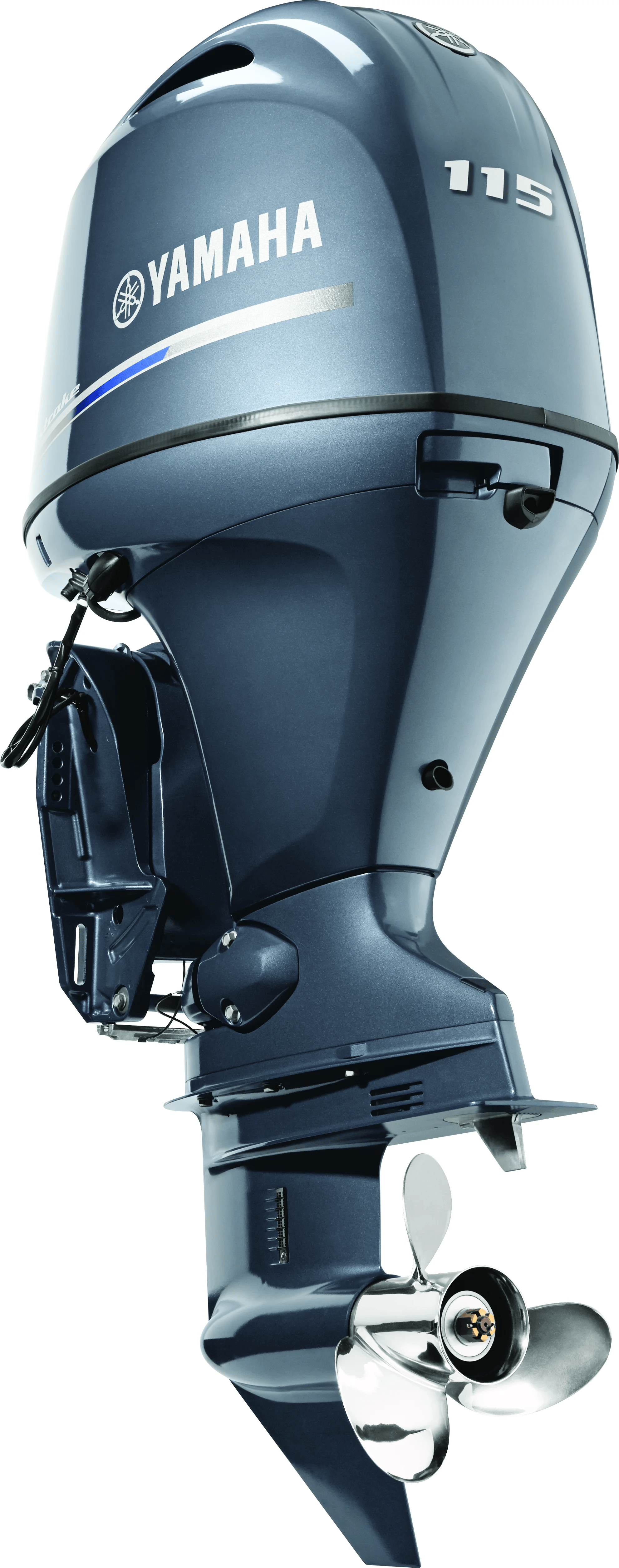 Gray Yamaha F115 Outboard Motor 