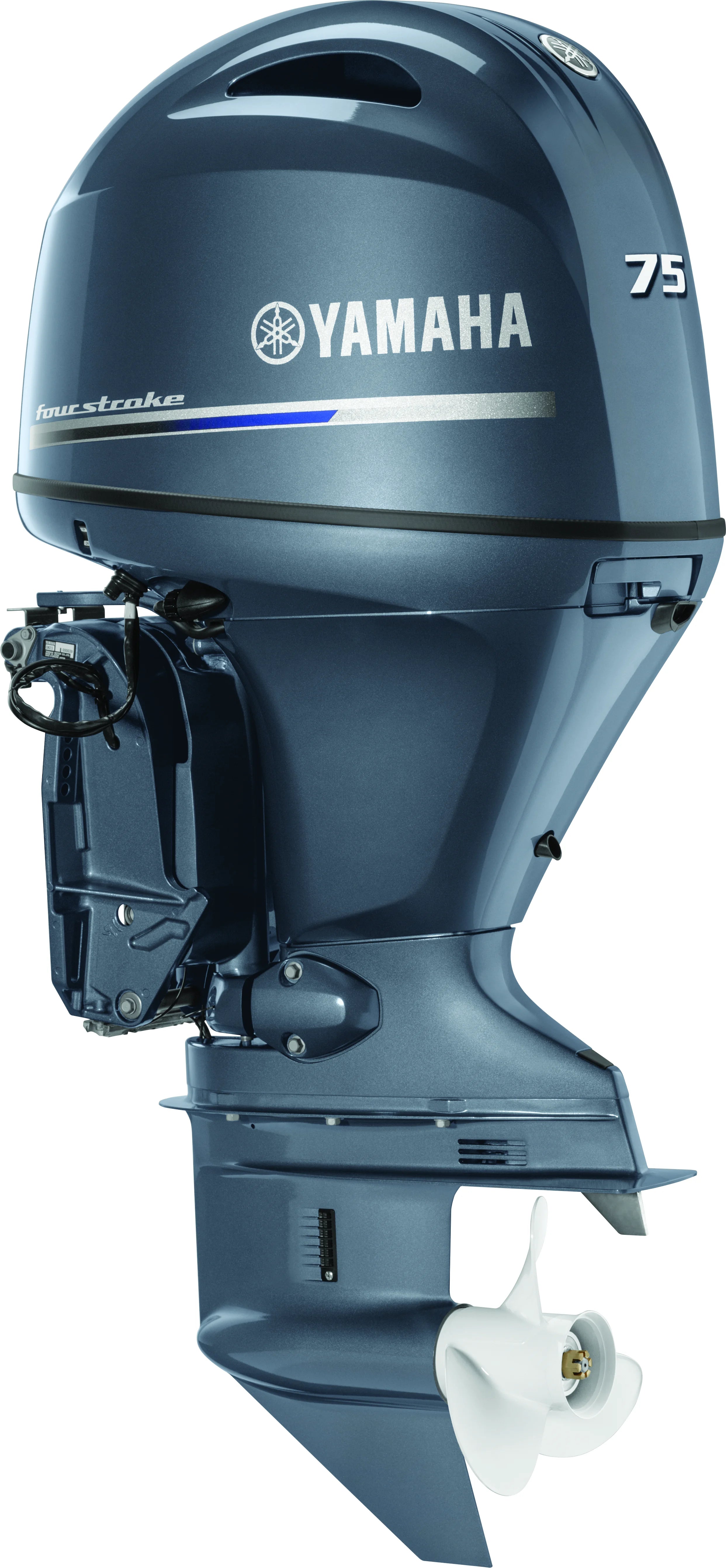 Gray Yamaha F75 Midrange Outboard Motor