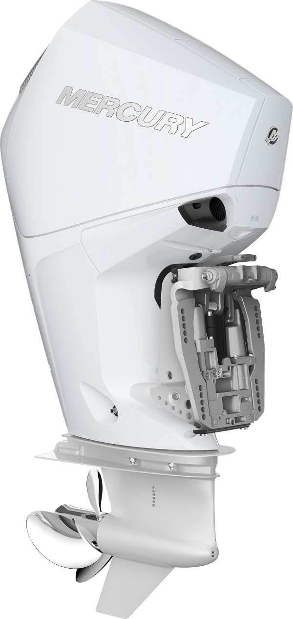White Mercury 250HP Portable Outboard 