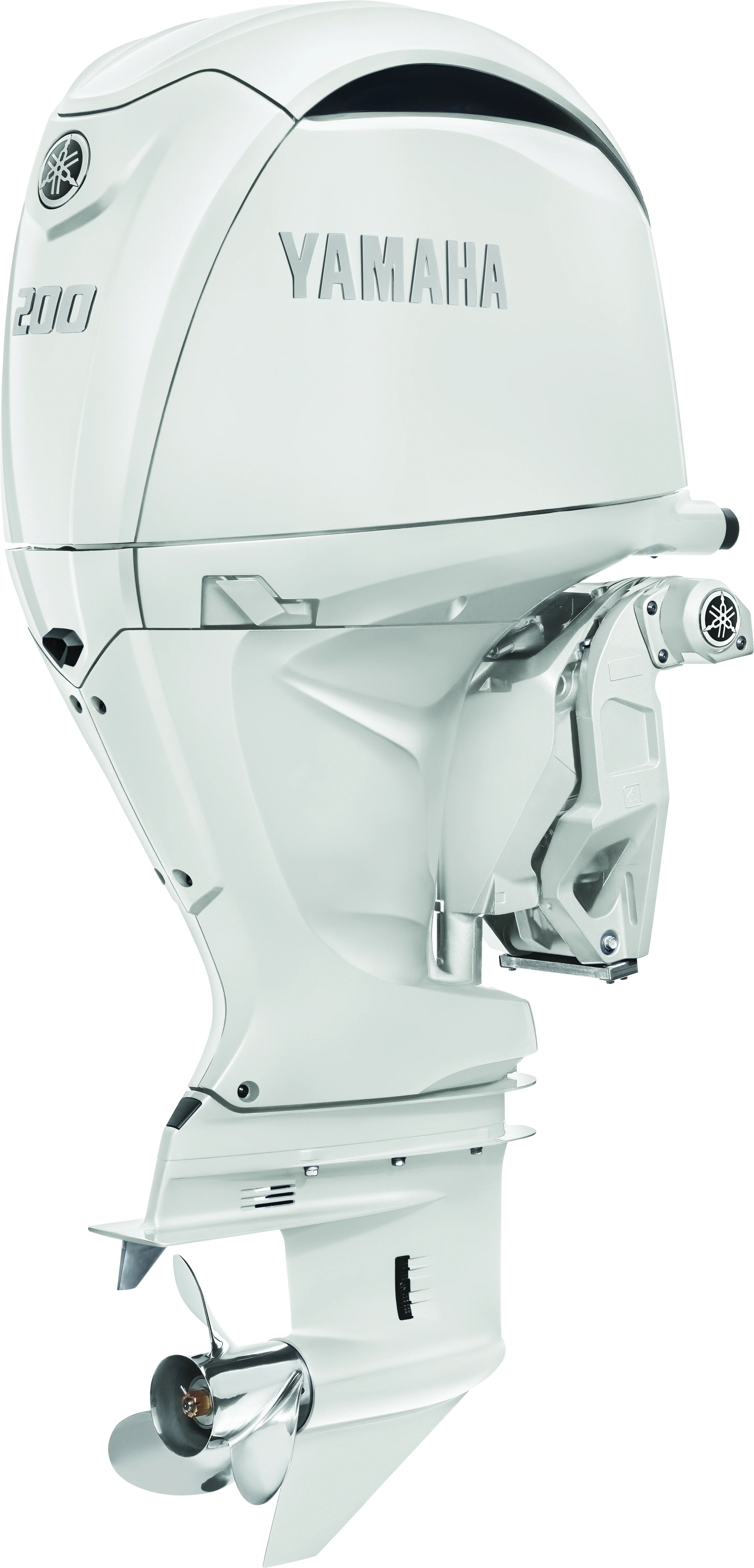 White Yamaha F200 Outboard Motor