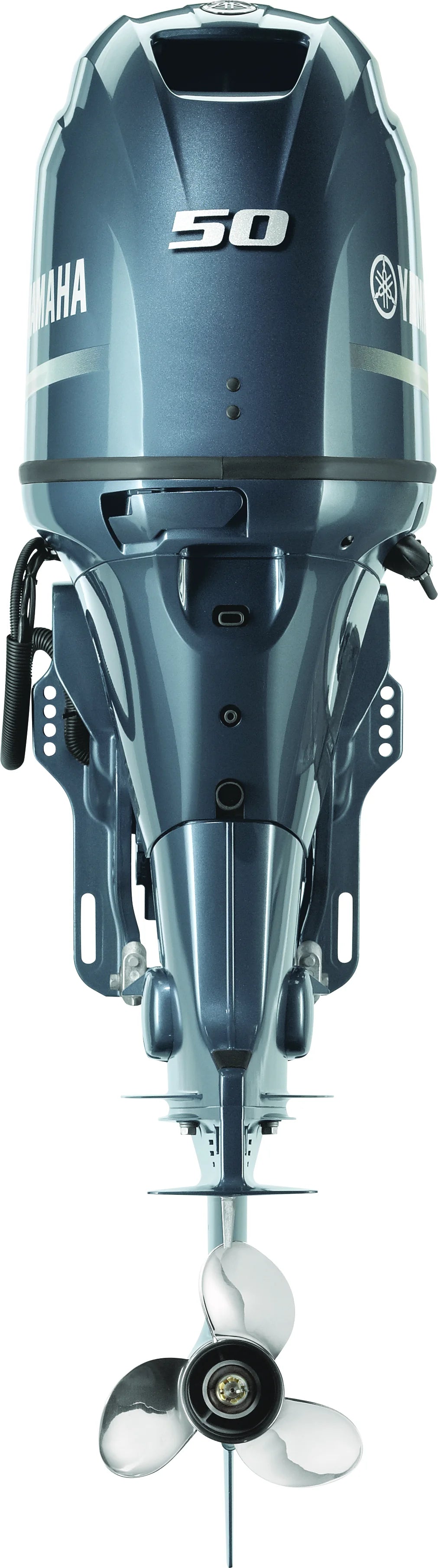 Yamaha F50 50HP outboard at Annapolis Inflatables- lightweight midrange power, efficient design, VTS® control, 16‑amp alternator & T50 High‑Thrust capability