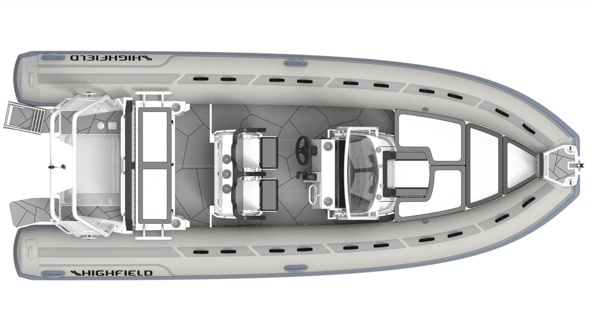 Annapolis Inflatables Highfield Sport 600 inflatable boat, 6.26m length, 14-person capacity, 150hp, teak deck