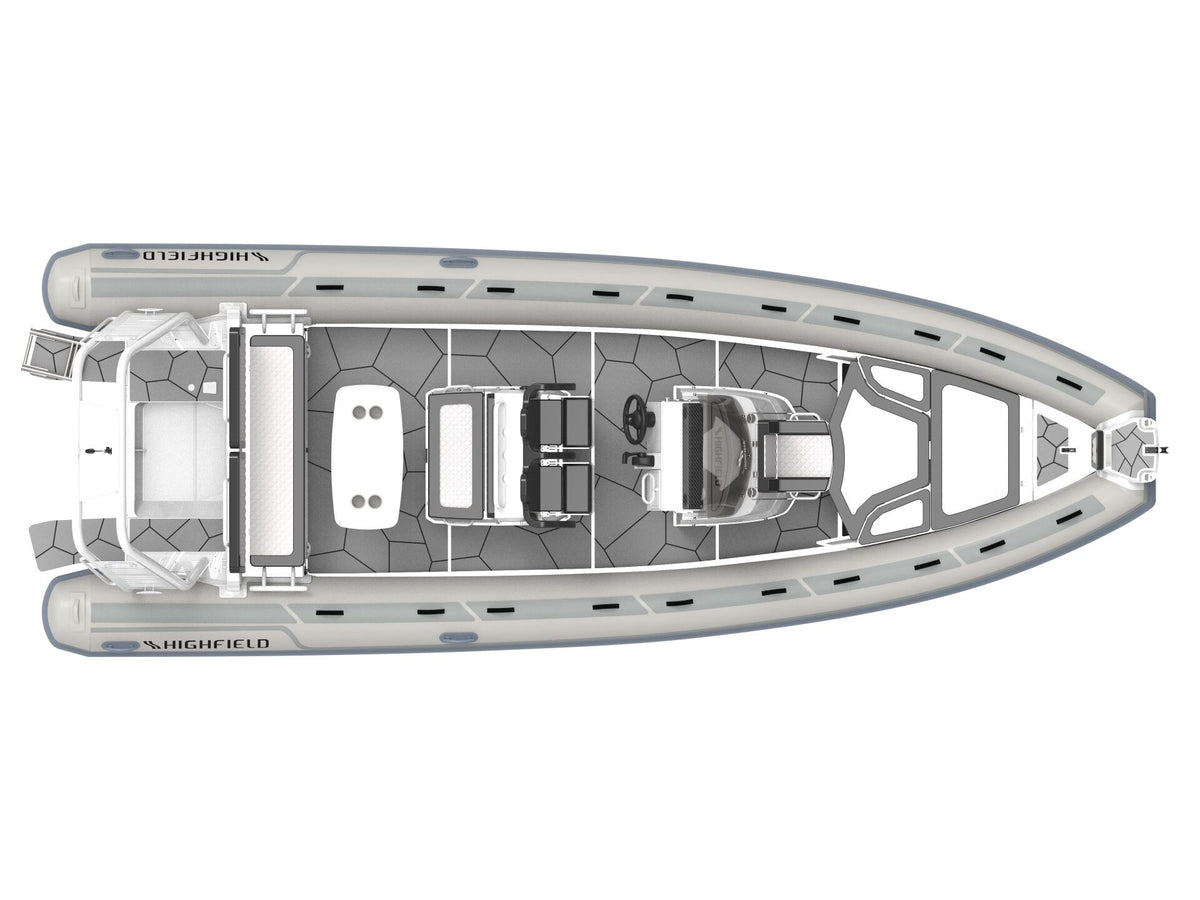 Annapolis Inflatables Highfield Sport 760 inflatable boat, 7.77m length, 16-person capacity, 300hp, sunshade