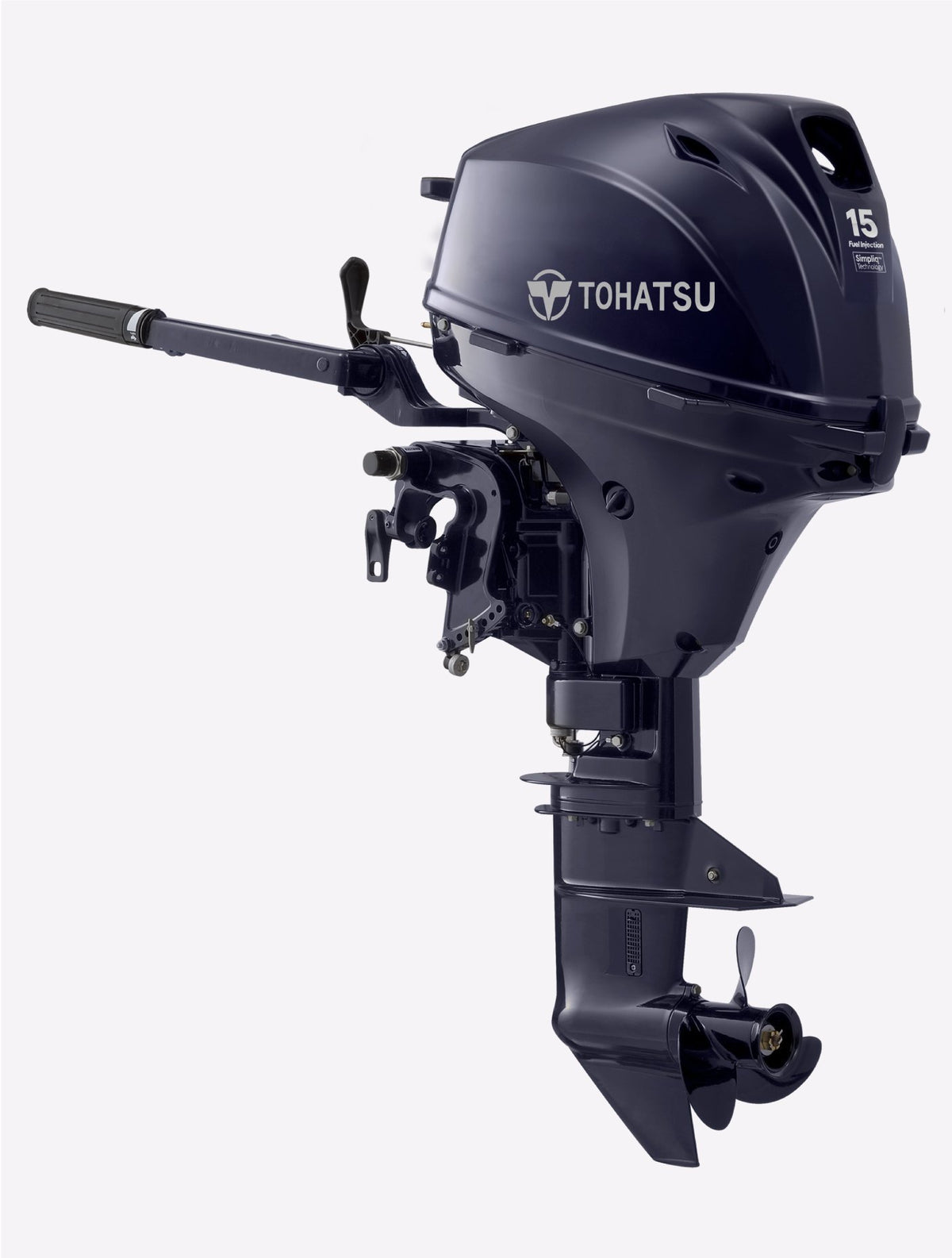 Annapolis Inflatables Tohatsu MFS15E 4-stroke outboard motor, 15hp, battery-less EFI, lightweight ECO design