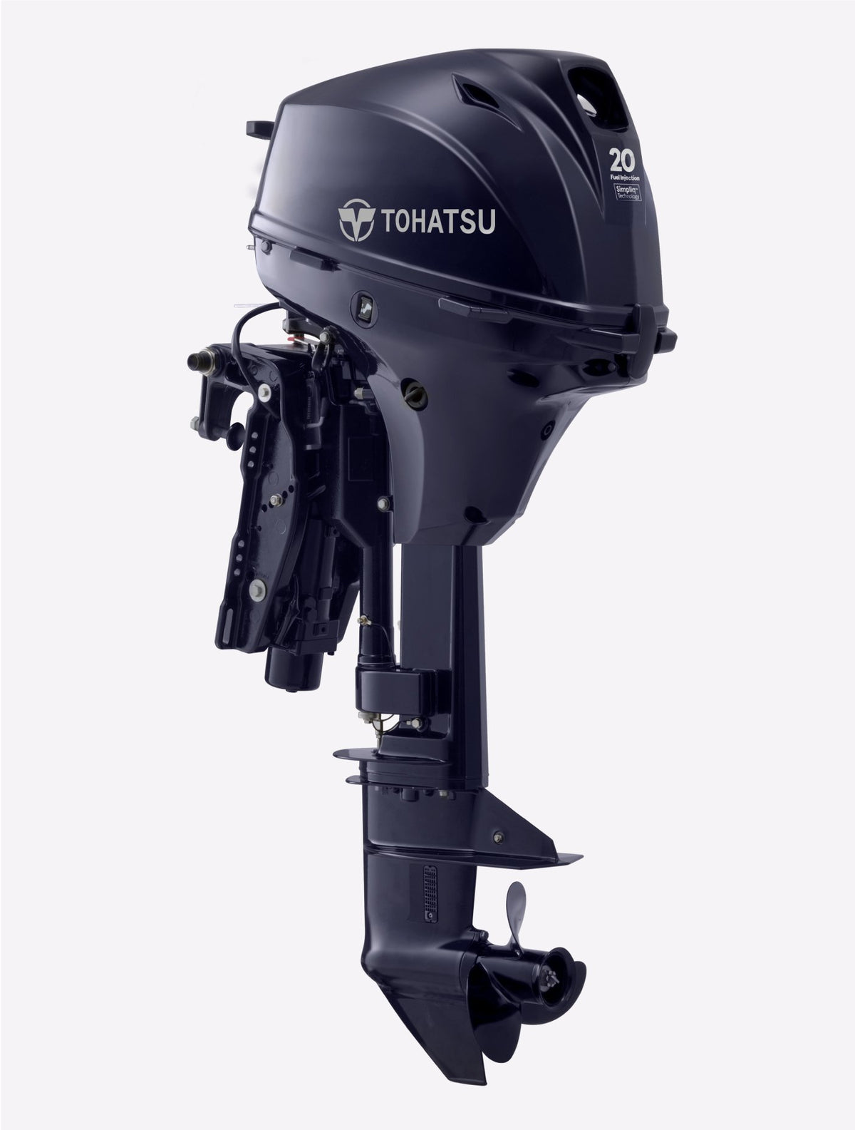 Annapolis Inflatables Tohatsu MFS20E portable EFI 4-stroke outboard motor, 20hp, 2-cylinder, 12L fuel tank