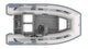 Highfield Classic 310 inflatable tender top view with steering console teak floor and oars | Annapolis Inflatables