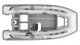 Highfield Classic 360 rugged inflatable tender top view with steering console and teak floor | Annapolis Inflatables