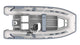 Highfield Classic 380 inflatable tender top view with steering console teak deck and center bench | Annapolis Inflatables