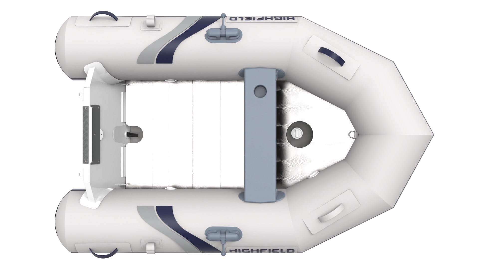 Highfield Roll Up 200 inflatable tender boat top view showing slatted floor | Annapolis Inflatables