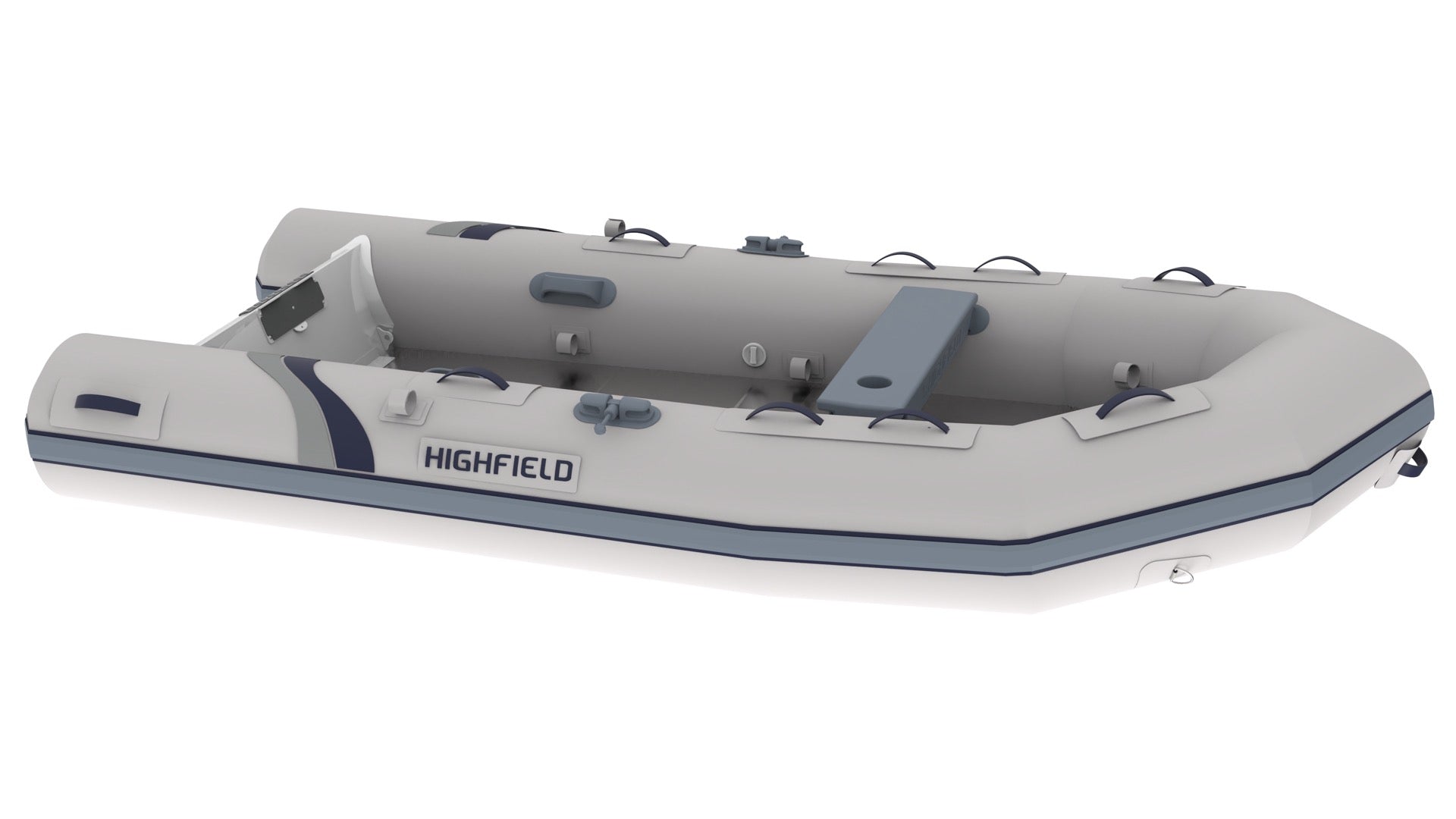 Highfield Roll Up 320 portable inflatable boat with airmat floor in grey | Annapolis Inflatables